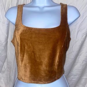 NWOT Brown Velvet Cropped Tank